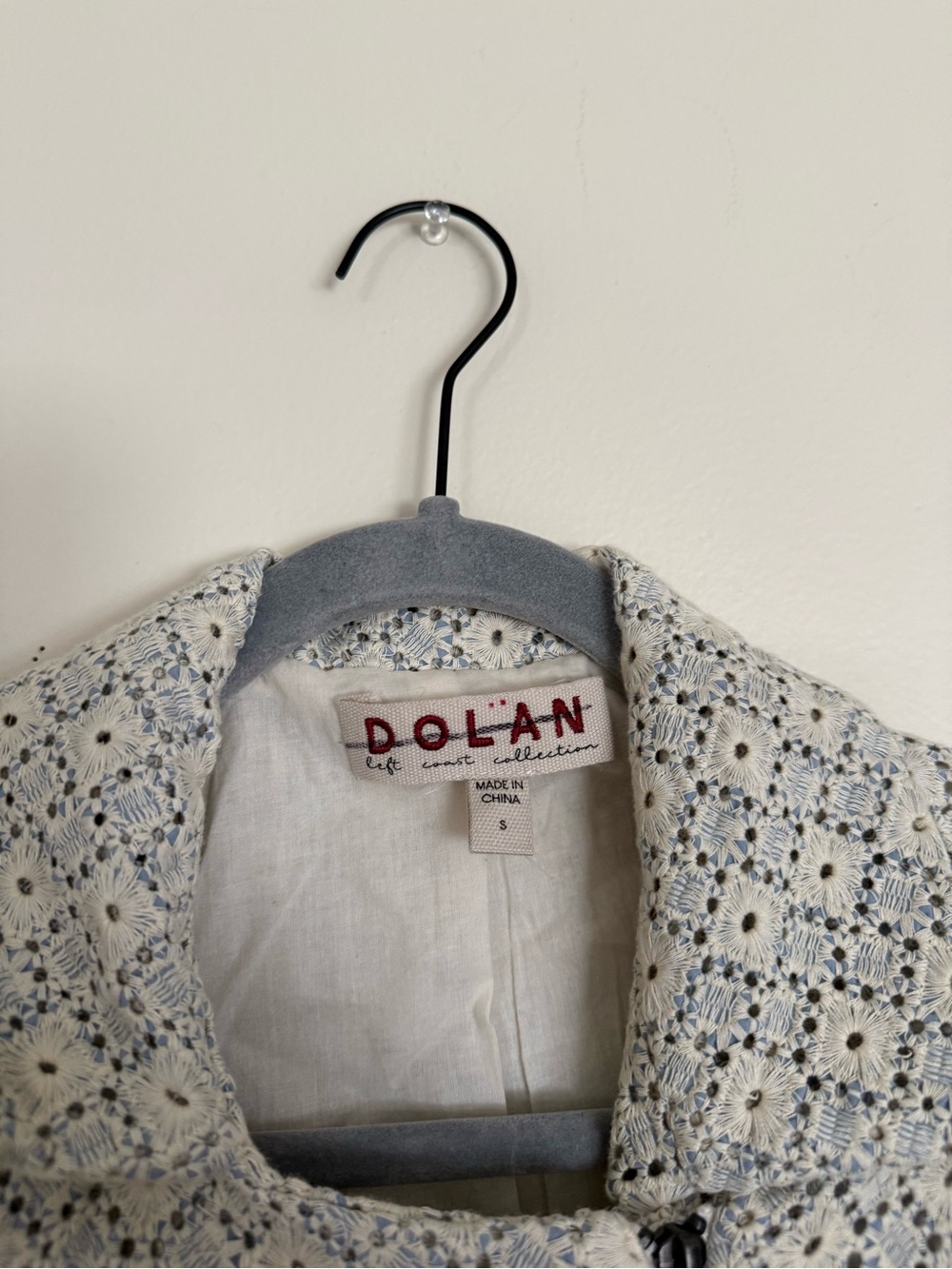 Anthropologie Dolan Jacketd Blue and White Eyelet Small - Picture 3 of 6